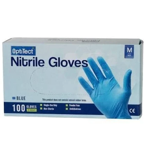 قفازات نيتريل خالية من البودرة أزرق M (Nitrile Gloves M)