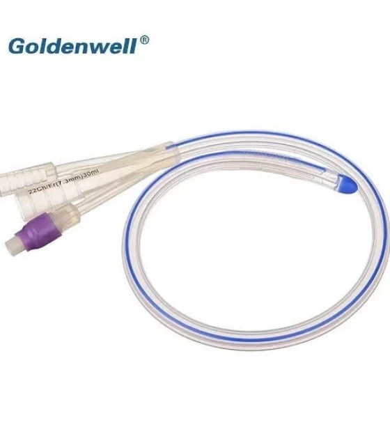 قسطرة بولية سيليكونية ثنائية F16 (Foley Catheter Fr16)