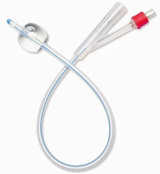 قسطرة بولية سيليكونية ثنائية F18 (Foley Catheter Fr18)