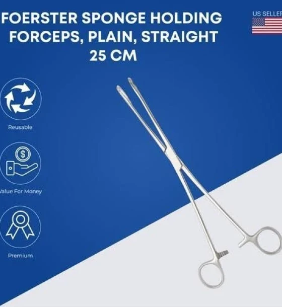 ممسك شاش وفوهات جراحية/Sponge Holding Forceps[25 cm Straight]