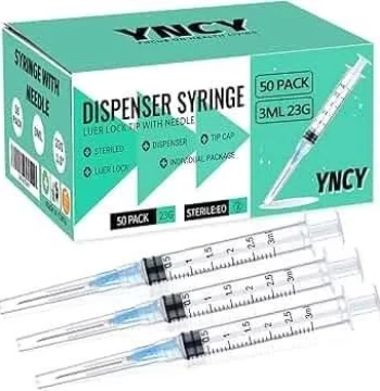 حقن معقمة 3 مل مع إبرة 23G (Disposible Syringe 3ml 23G)