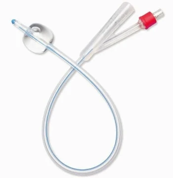 قسطرة بولية سيليكونية ثنائية F18 (Foley Catheter Fr18)