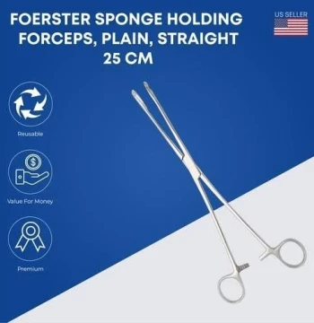ملقط إسفنج فوستر/Foerster Sponge Forceps[25 cm]